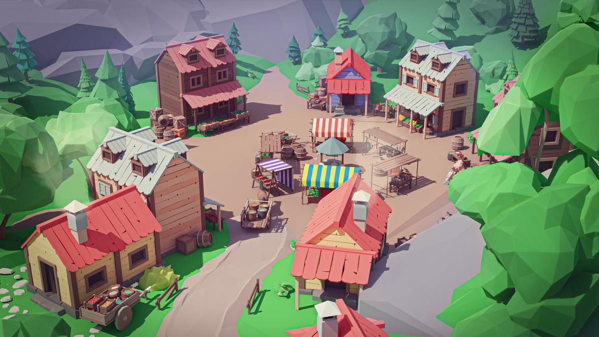 Village - Low Poly 3D Models Pack