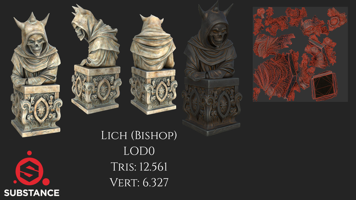 Dark Fantasy Chess Set / Statue Set