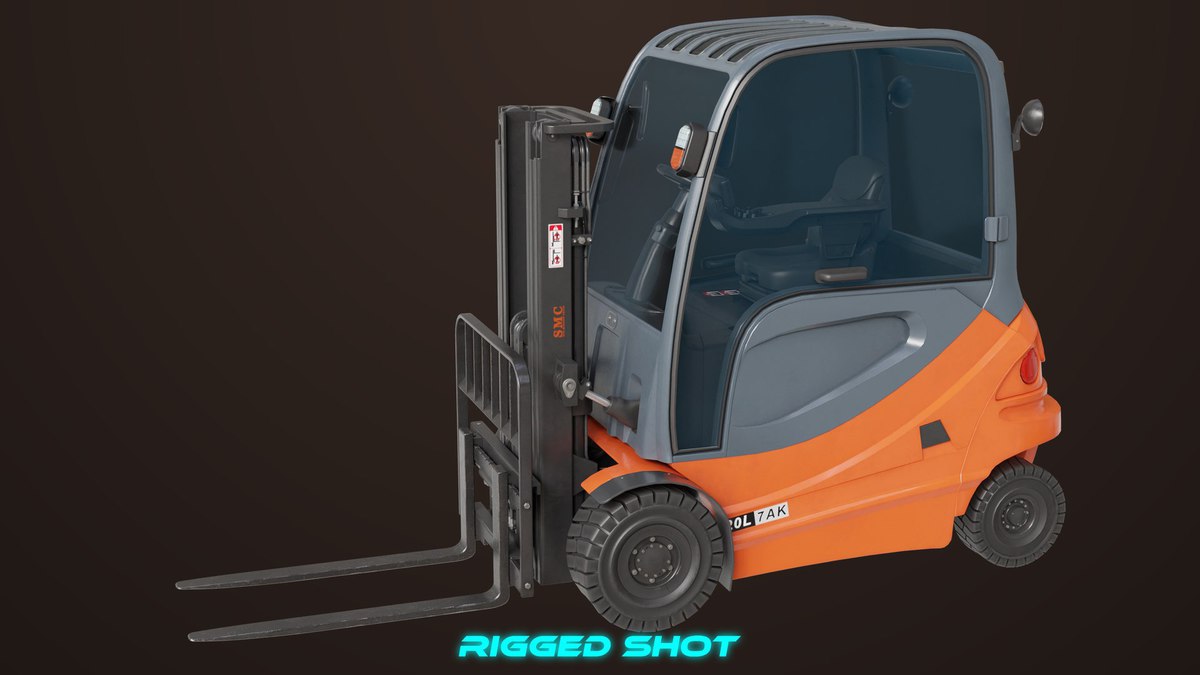 Forklift Truck 01 Orange URP HDRP Textures