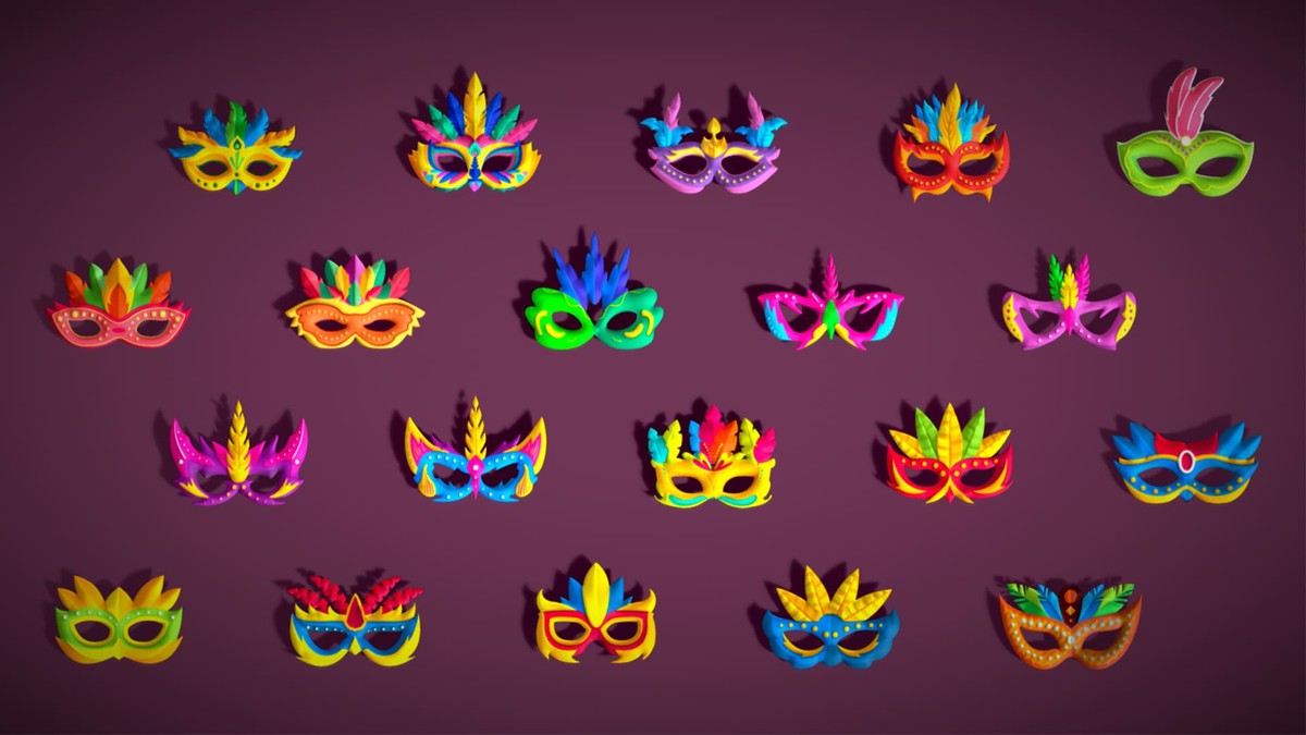 65+ Carnival Feather Mask Mega Pack - Kids Party Masks - Stylized Costume Masks