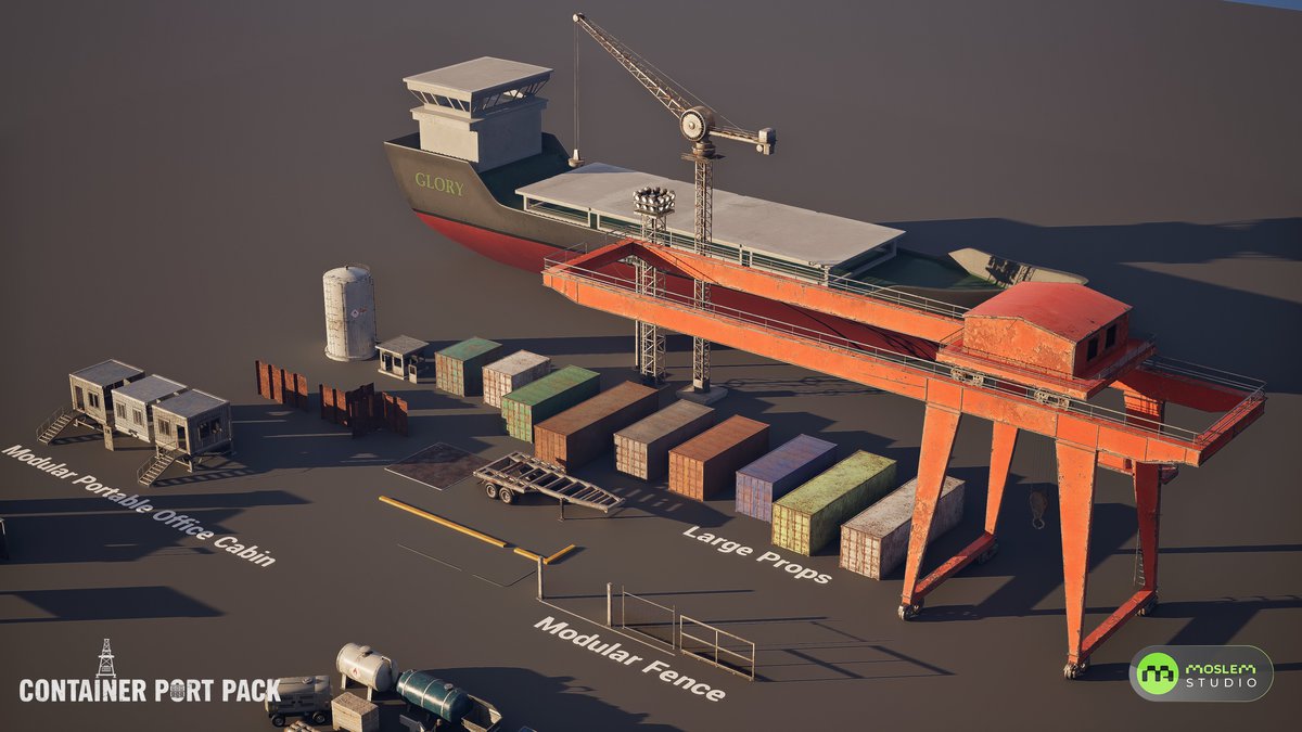 Realistic Modular Container Port Environment