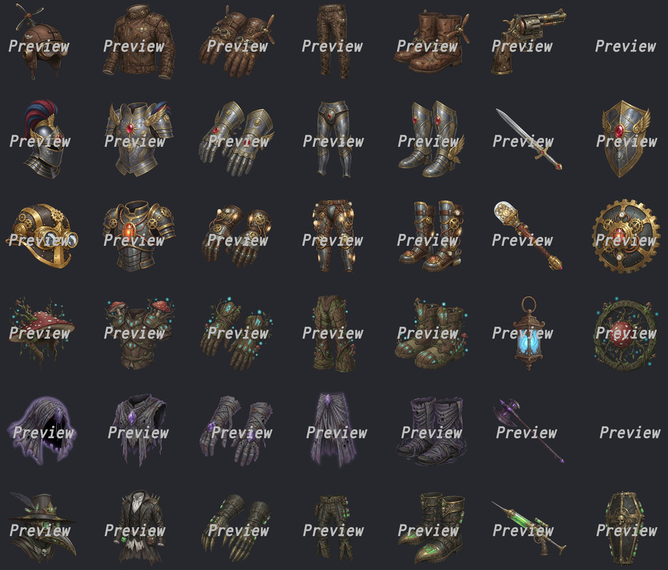 30 Legendary Armor Sets - 200 Fantasy Icons [512x512 HD]