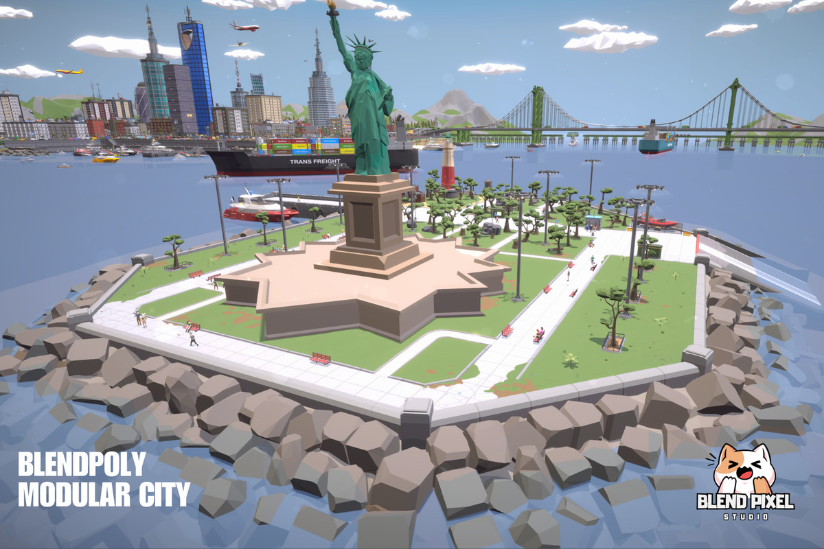 BlendPoly Modular City - Low Poly Assets