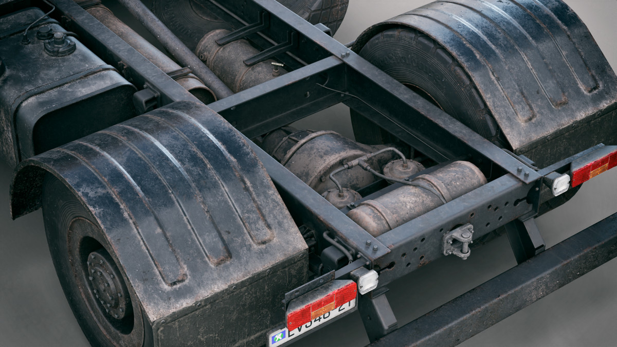 Rigged Construction Truck Vehicle