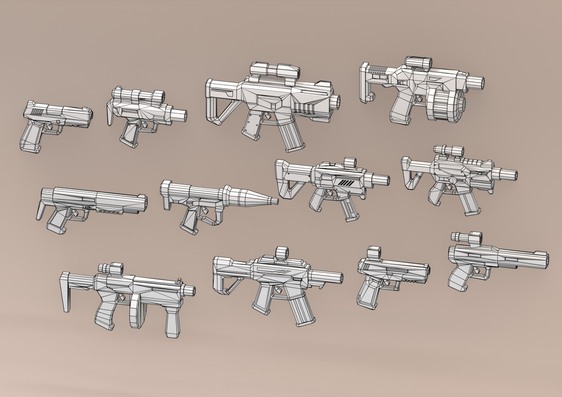 Sci-Fi Low Poly Guns Pack - Sector Delta | Cosmic Retro