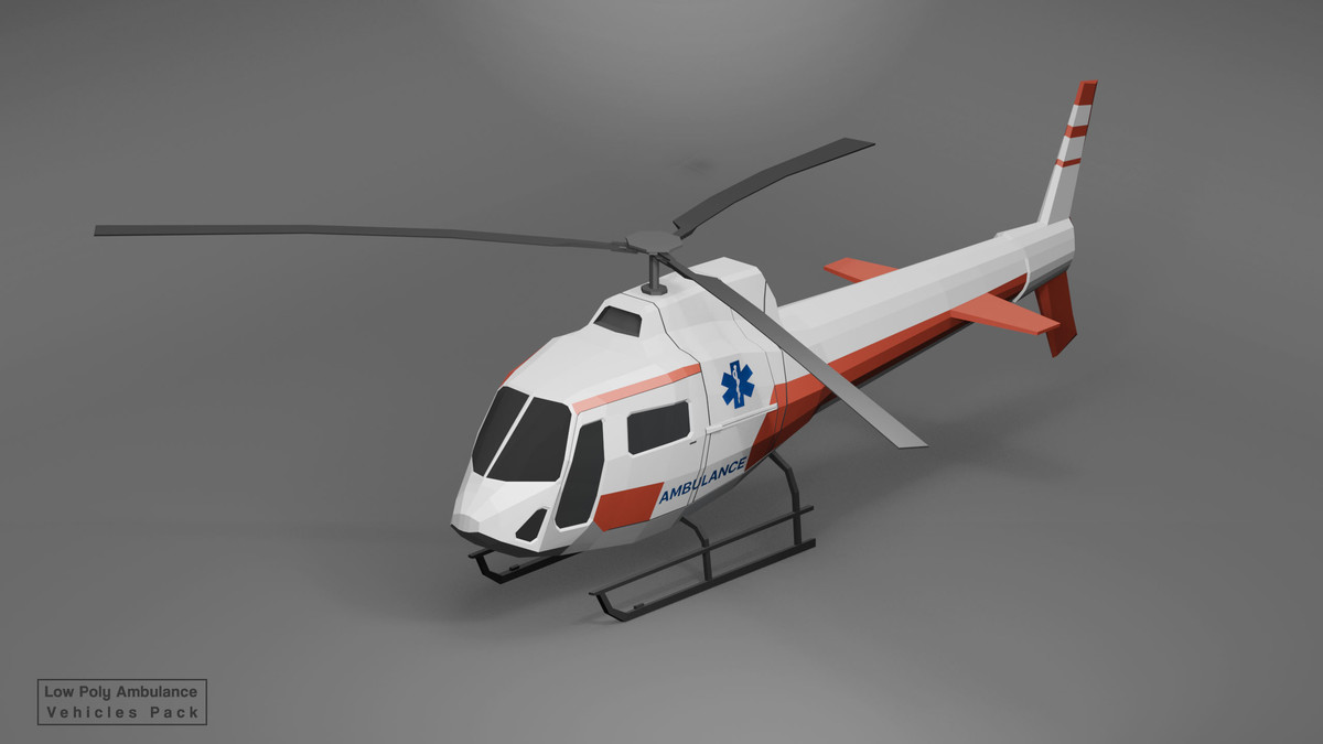 Low Poly Ambulance Vehicles Pack