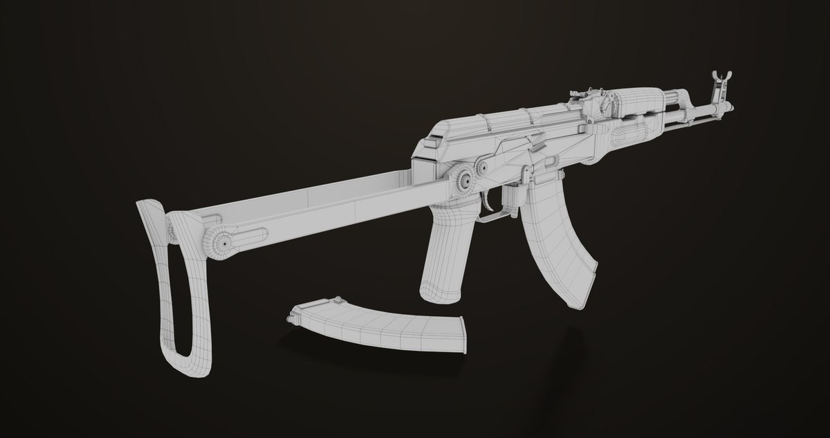 AKMS Light Machine Gun 10 Wood URP HDRP Texture