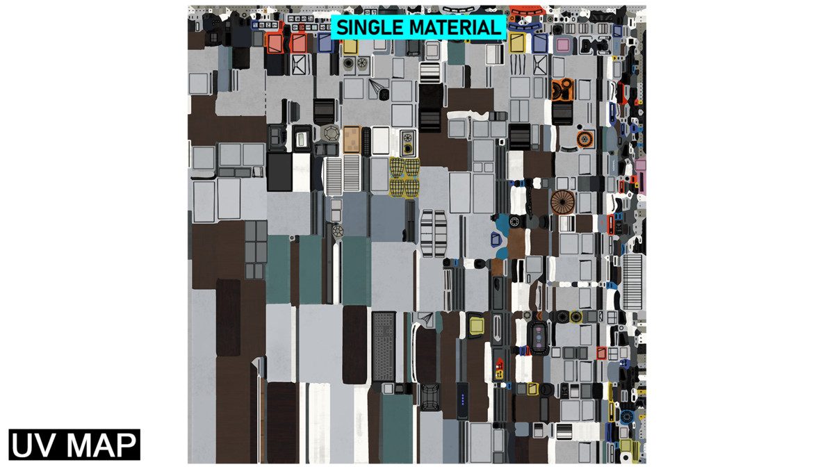 Office Desk Props Single Mat URP HDRP Textures