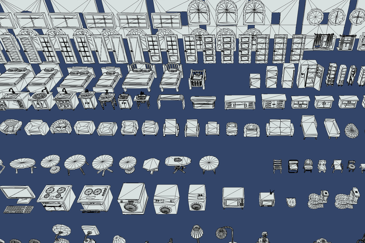 Cute Low Poly Furniture Pack - Colorful Interior Props