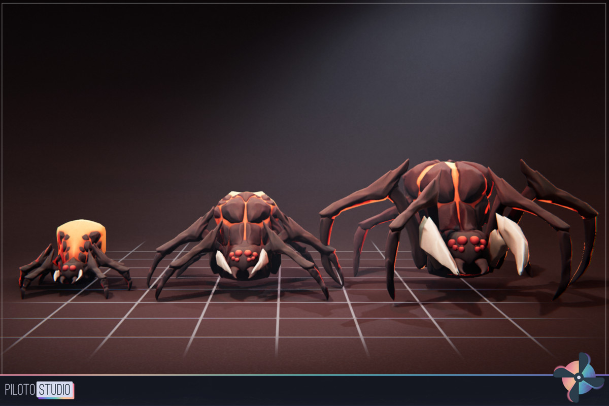 Spider Magma - 3 Characters + Animations