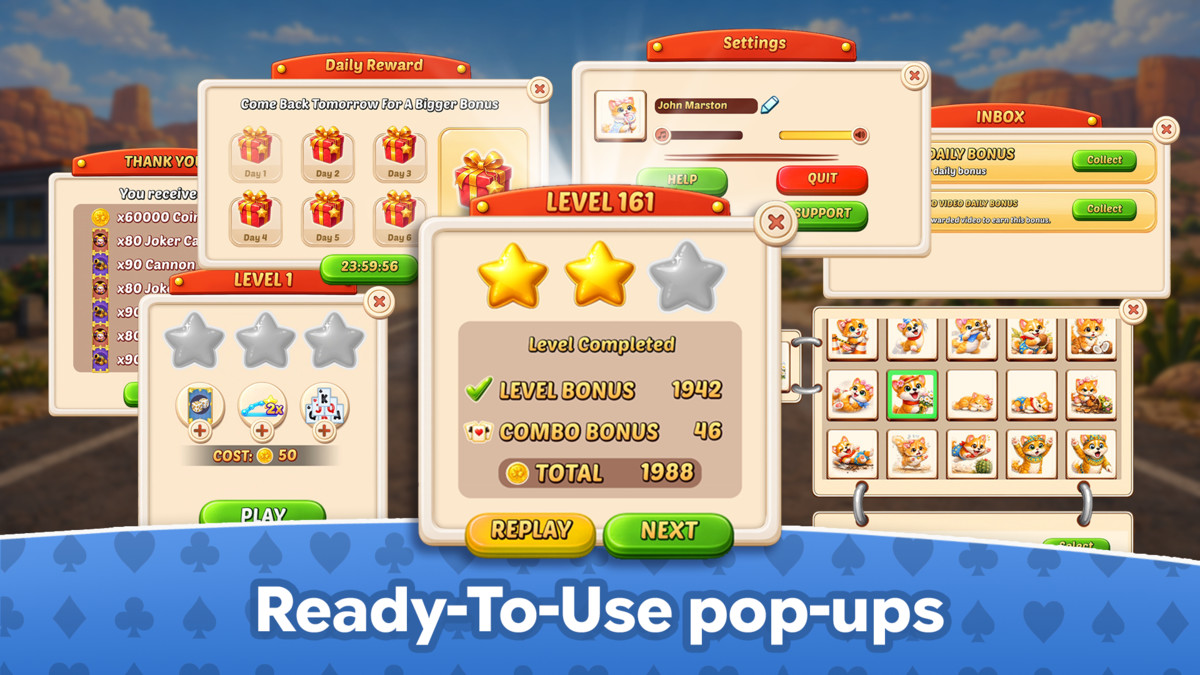 Solitaire Tripeaks Complete Game Template