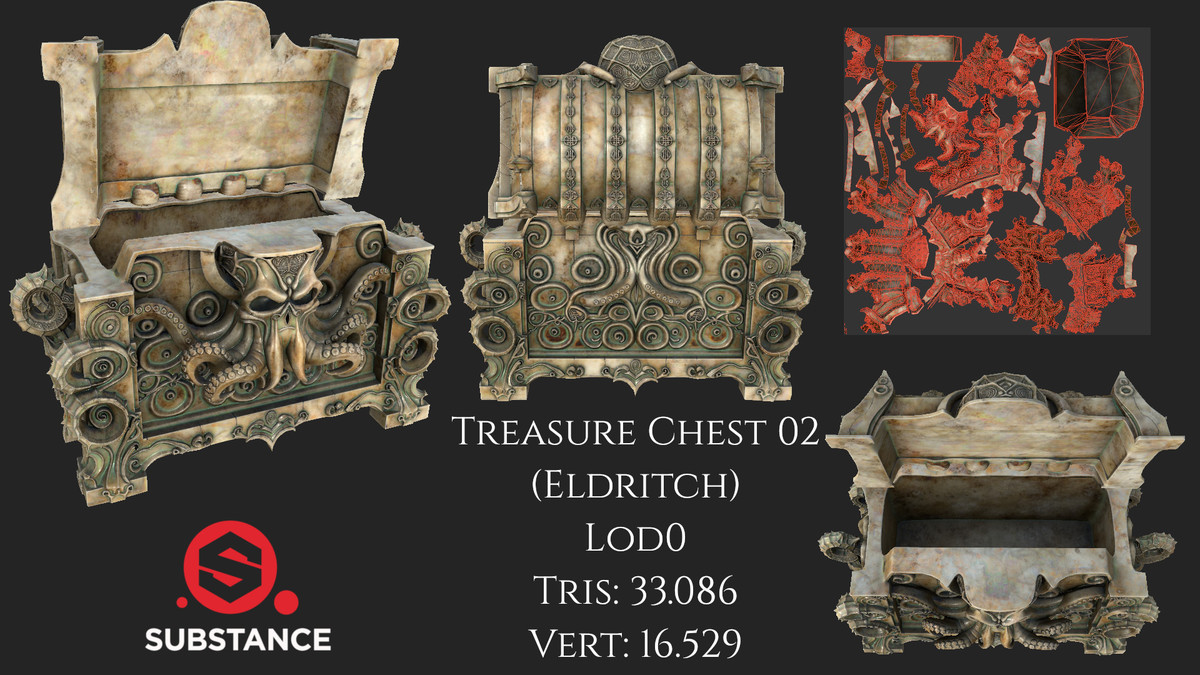 4 Dark Fantasy Treasure Chests