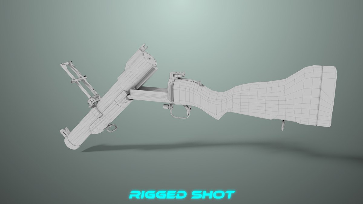 6 Grenade Launcher Black URP HDRP Textures