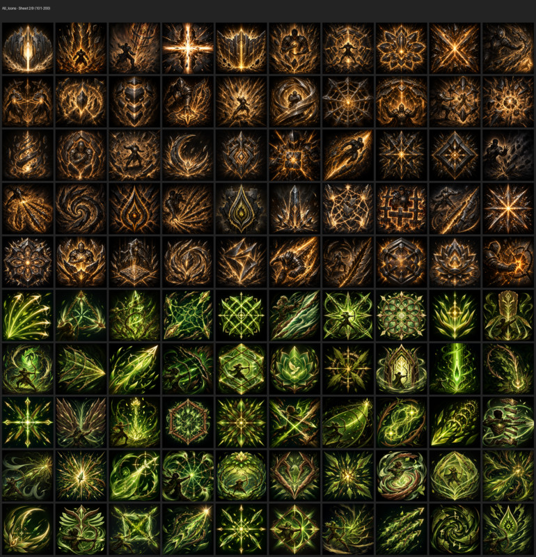 Fantasy RPG Skill Icon And Portrait 1650