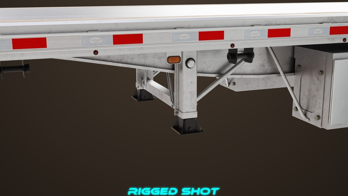 Flatbed Trailer with 7 Loads Single Mat URP HDRP Textures