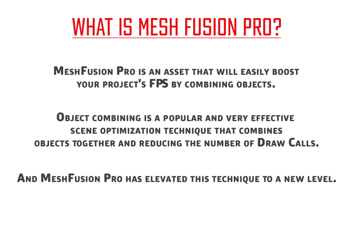 Complete Mesh Combine & Optimization Bundle