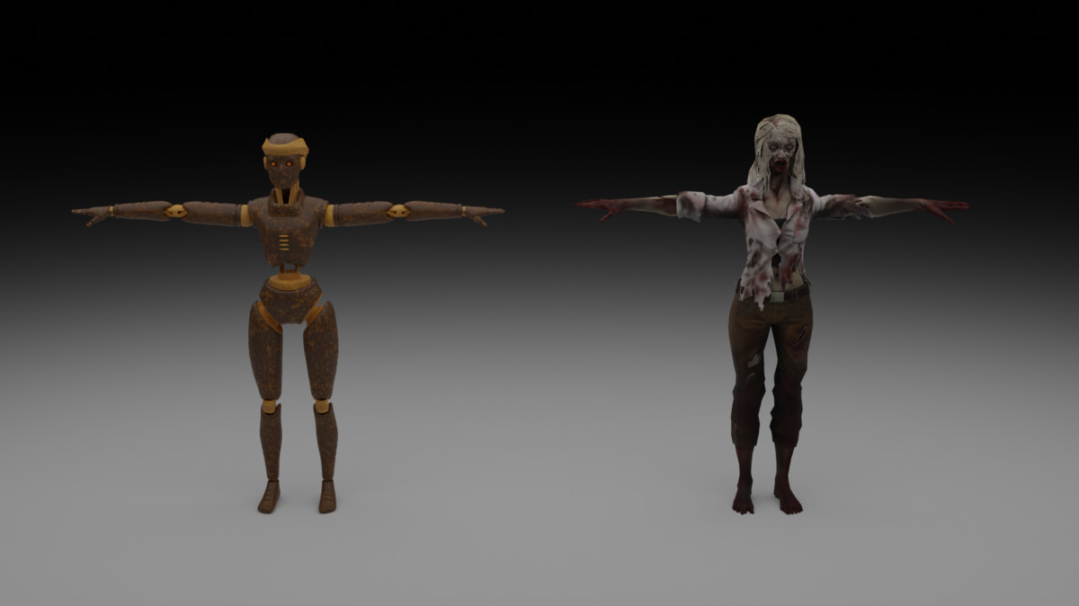 Robot & Zombie Character Pack – Stylized Sci-Fi Undead & Machines