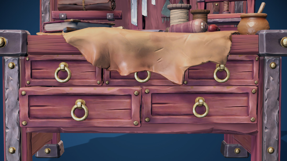 Stylized Leather Workbench #2 - 3 Tiers- AAA quality