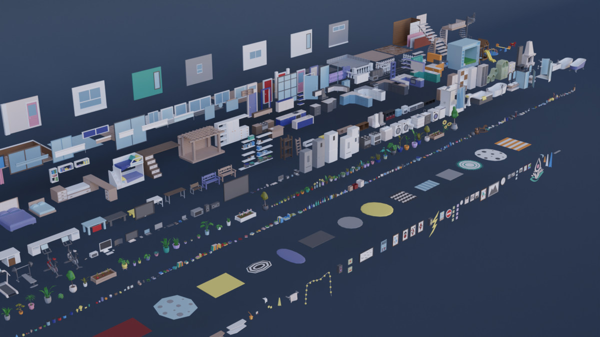 Low Poly Apartments Interiors Pack