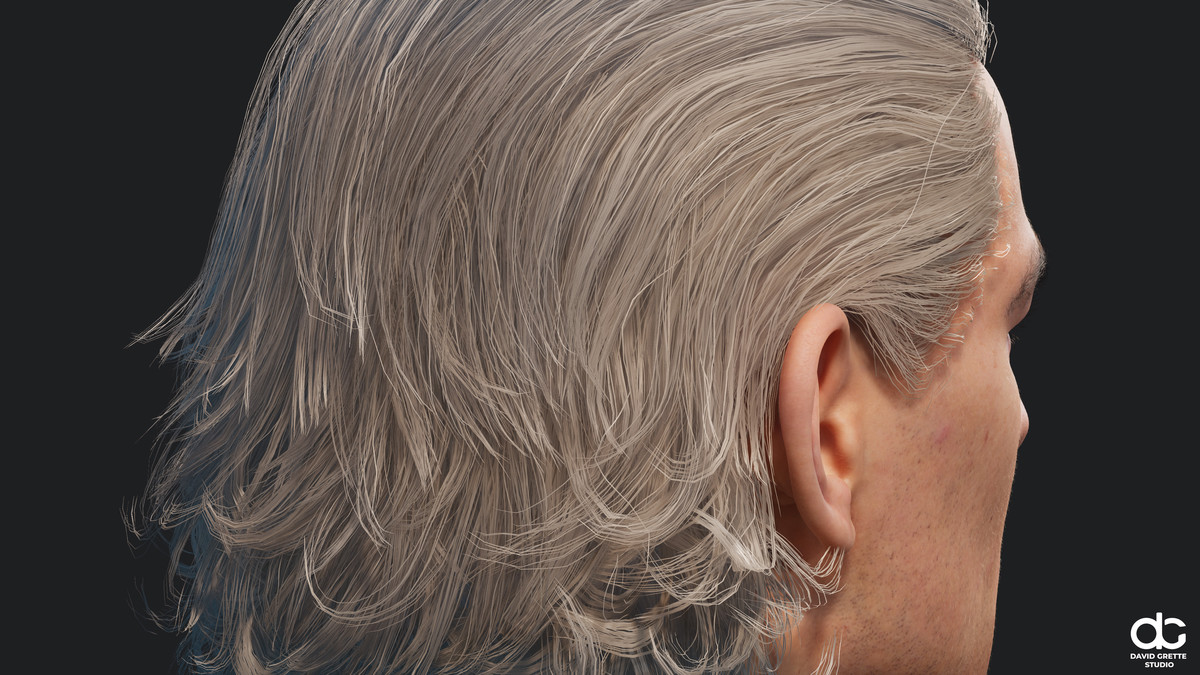 Realistic male hairstyles, pack #7 | Rigged hair, game-ready, low-poly