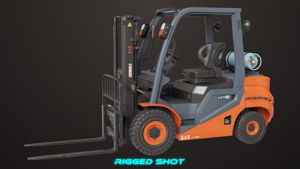 Forklift Truck 02 Orange URP HDRP Textures