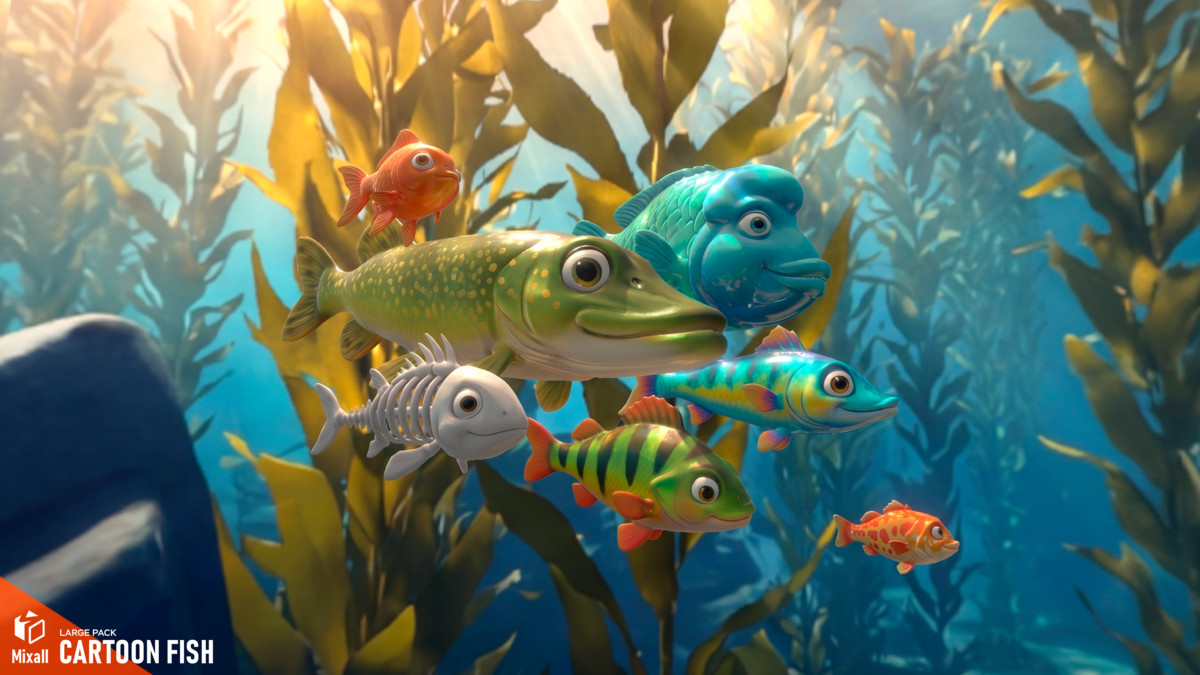 Cartoon fish - large pack