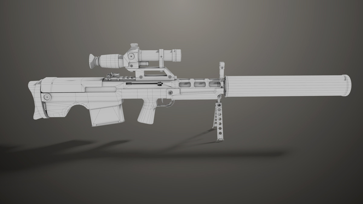 Sniper 05 Black and Sandal Single Mat URP HDRP Textures