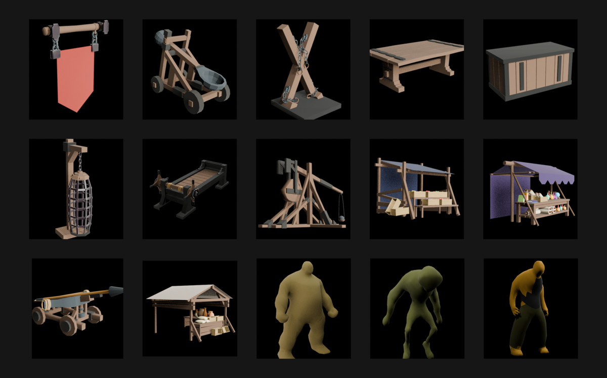 50+ Medieval Props and Assets