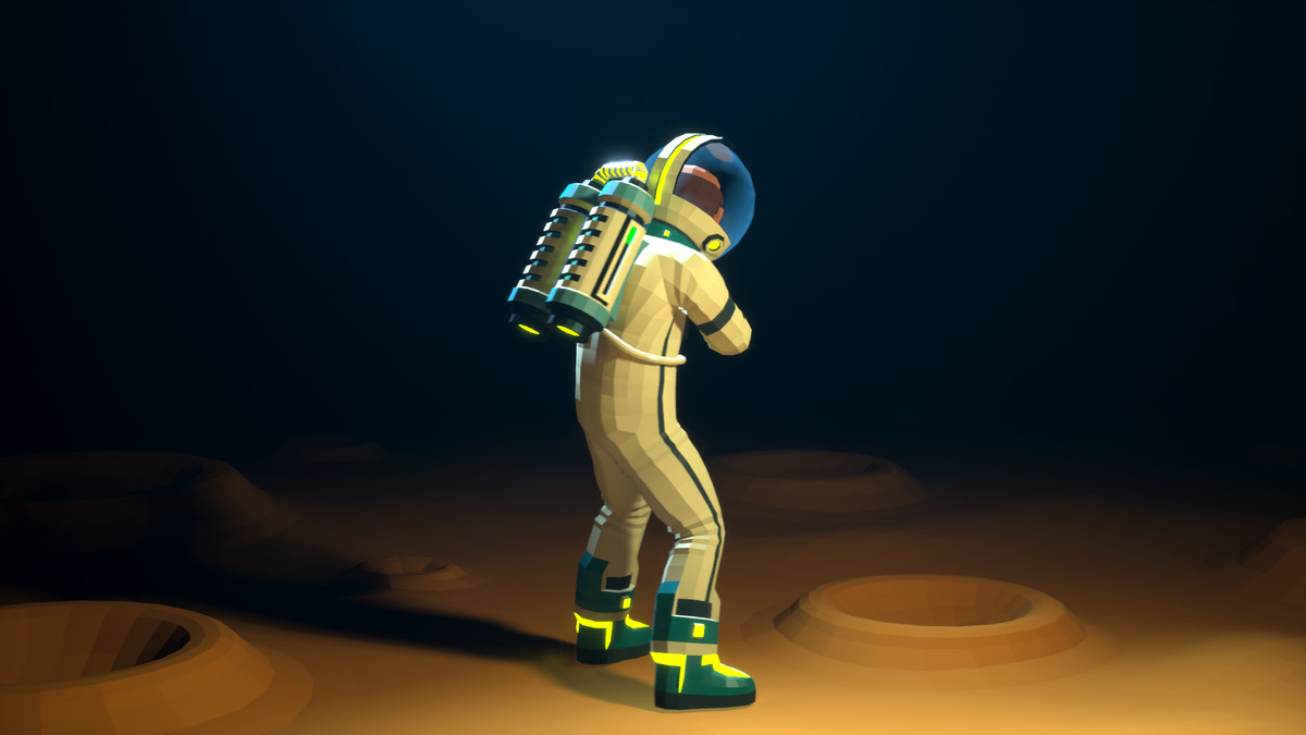 Astronaut modular low-poly stylized
