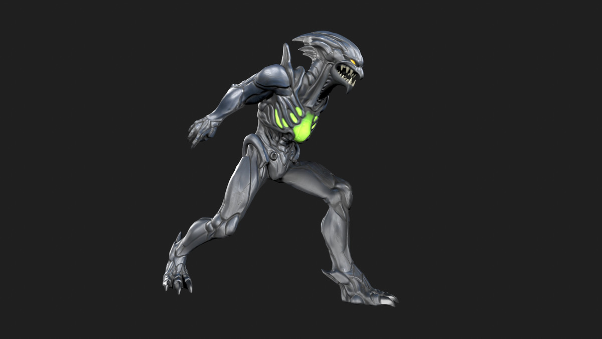 Alien Spitter – Sci-Fi Ranged Enemy (Rigged Game Ready Character)