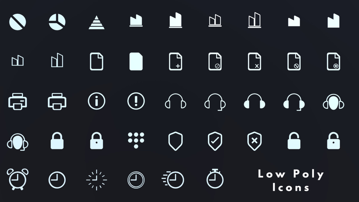 Low Poly 3D Icons - Pack