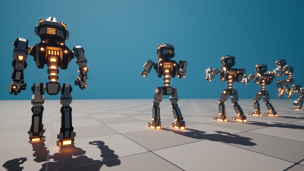 Sci-Fi Robot X-26.2 low-poly stylized