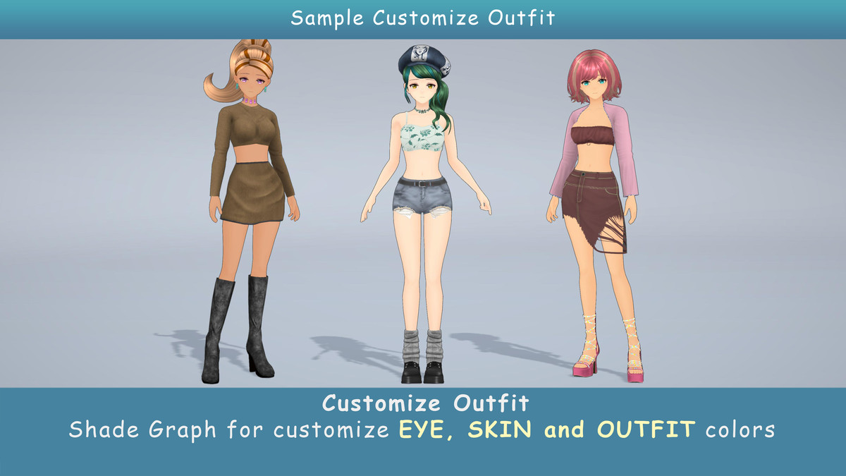 Anime Female Dancer - Pack 14 (3 outfits)