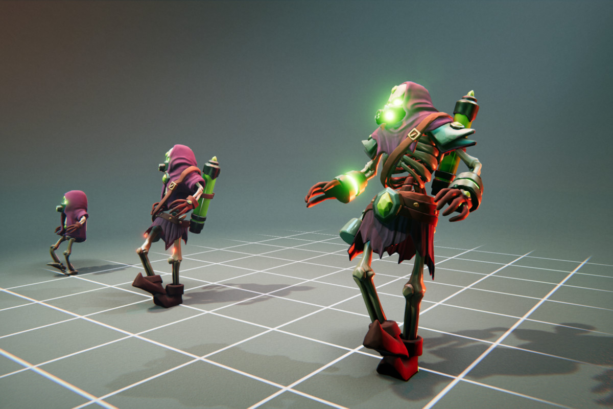 Poison Skeleton - 3 Characters + Animations