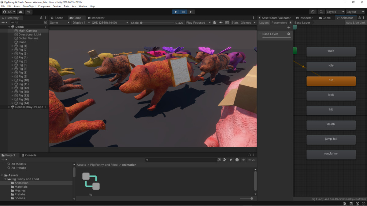 Funny Fried Pig - 3D Character