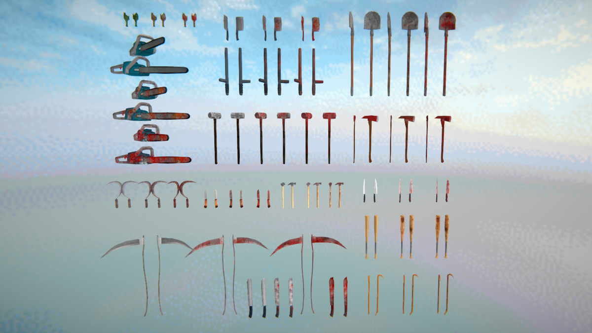 PSX Retro Horror Mega Melee Weapons Bundle Asset Package