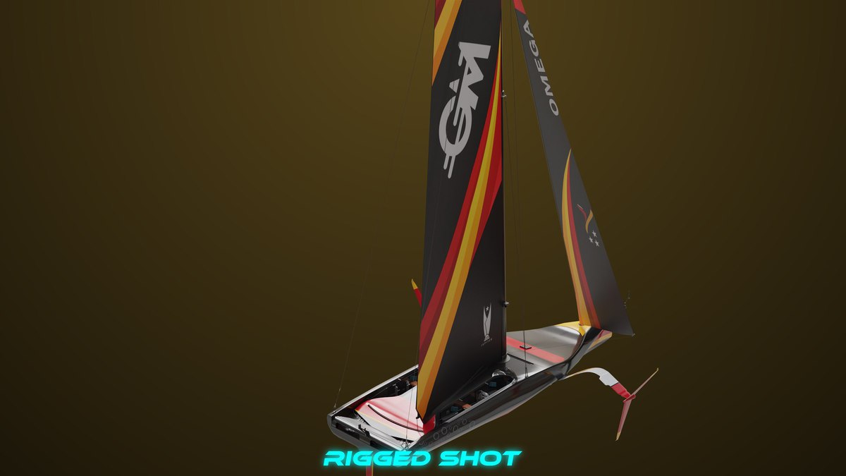 Yacht Hydrofoil Sailing Boat 01 Black URP HDRP Textures