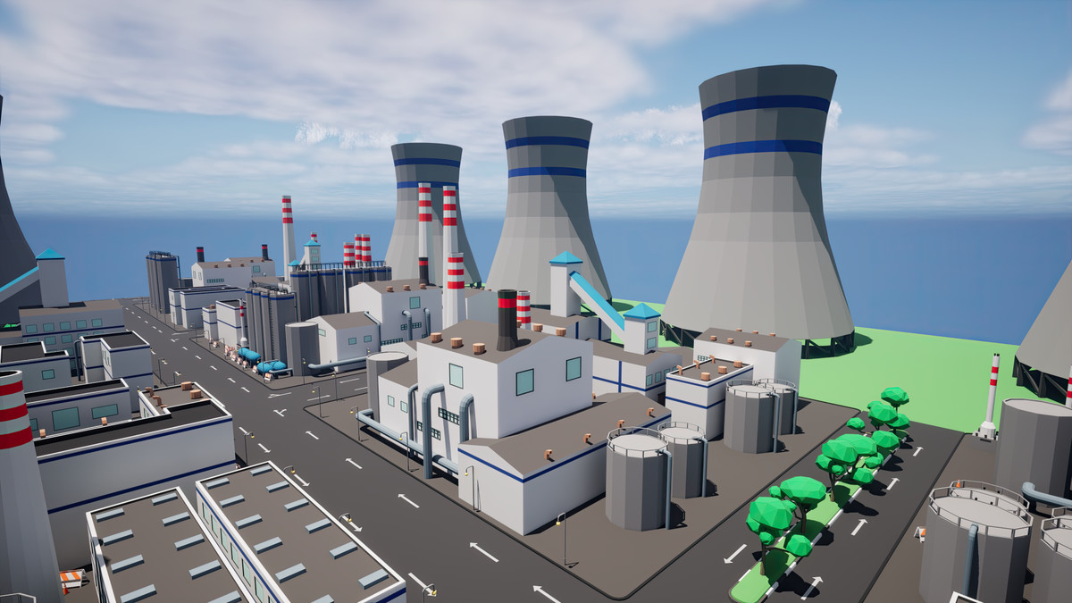 Modular Low Poly Factory [Desktop & Mobile]