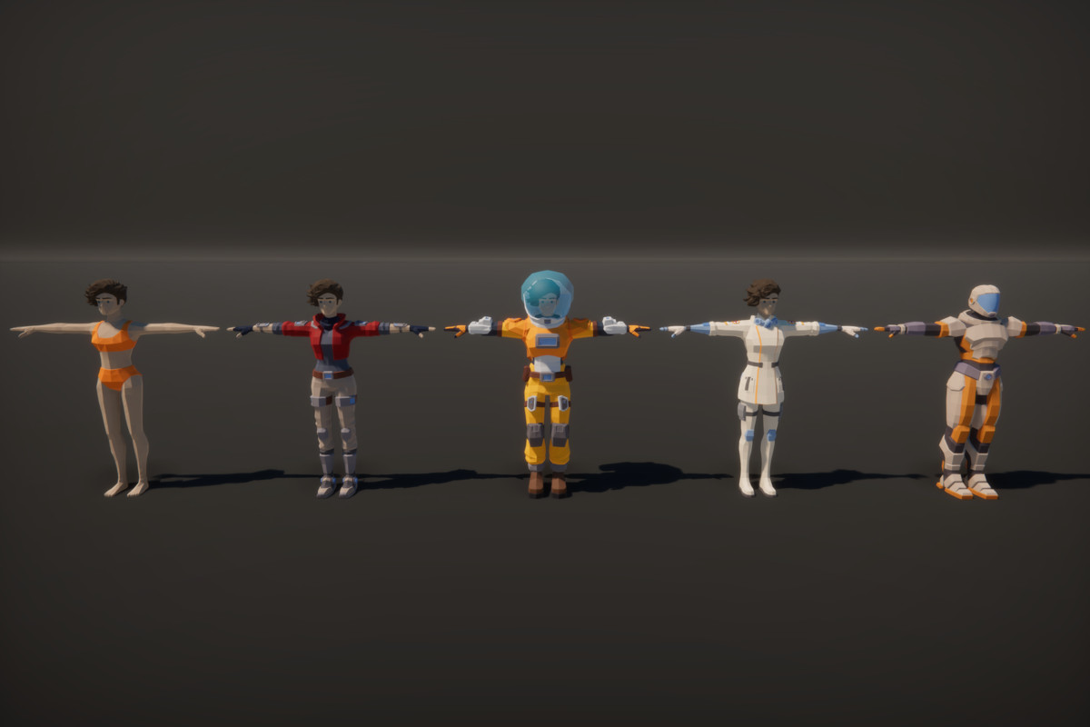 Low Poly Sci-Fi Characters