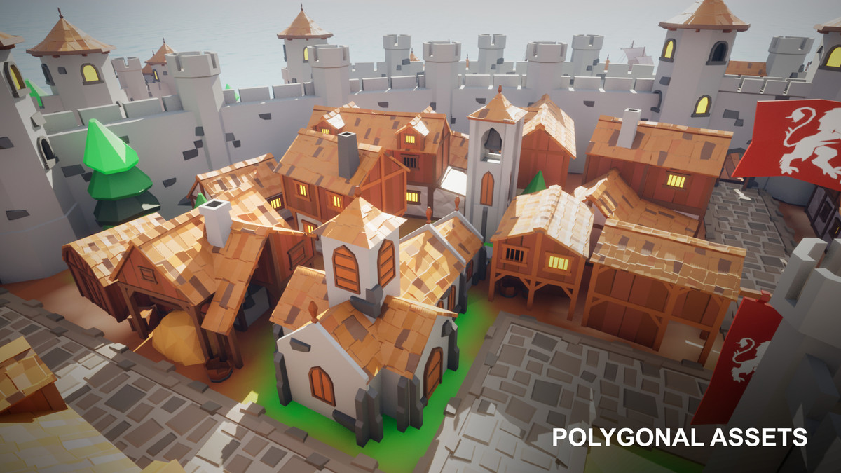 Low poly Medieval City
