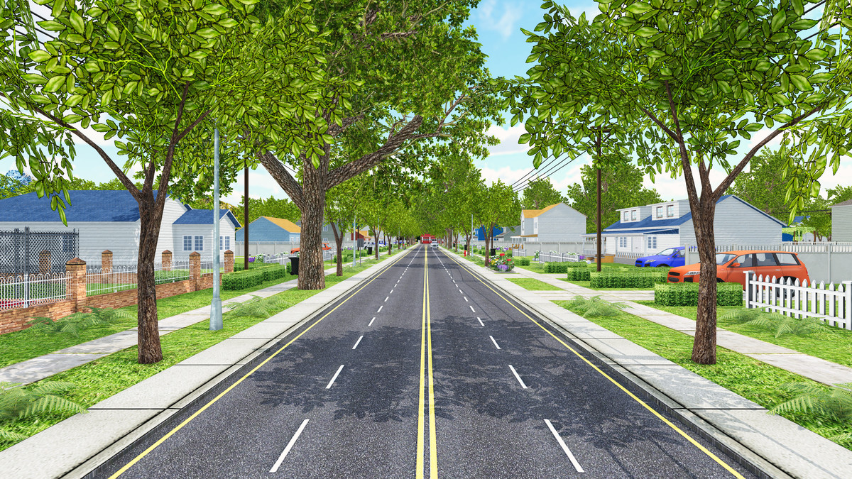 American Suburban Neighborhood – Modular Houses, Interiors & Mobile Optimized