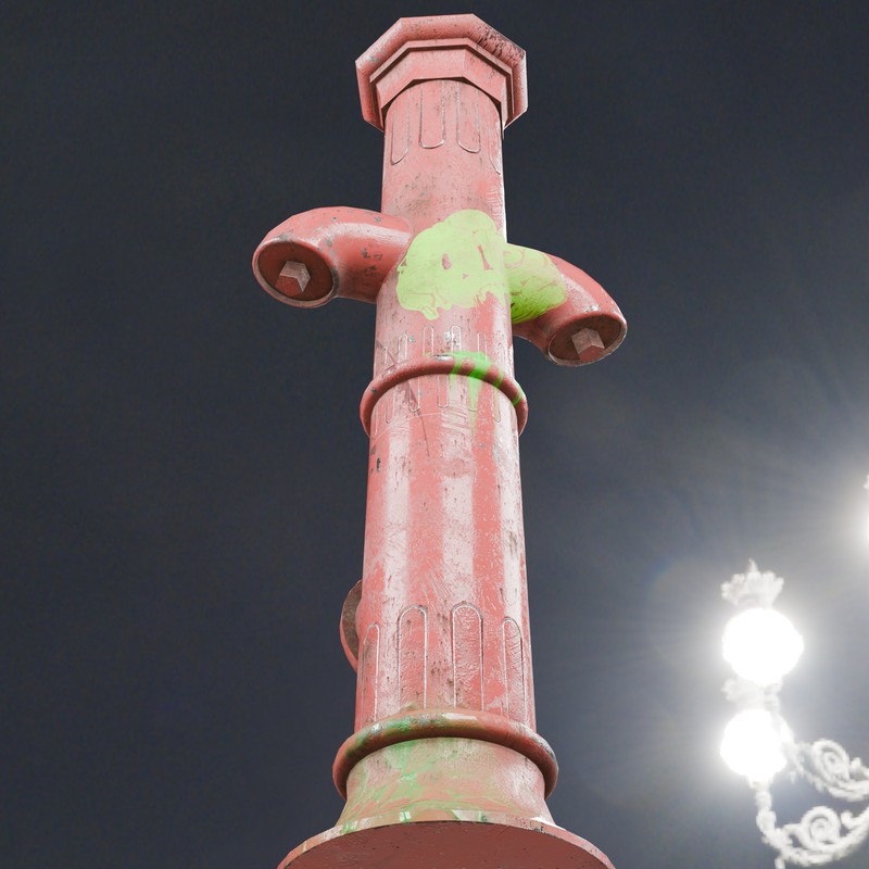 Vintage Cast Iron Fire Hydrant – Low Poly PBR with LODs