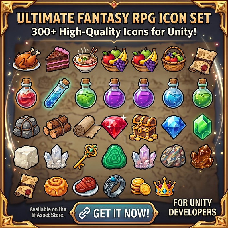 2D Fantasy RPG Material Icon Pack - 1000 Items