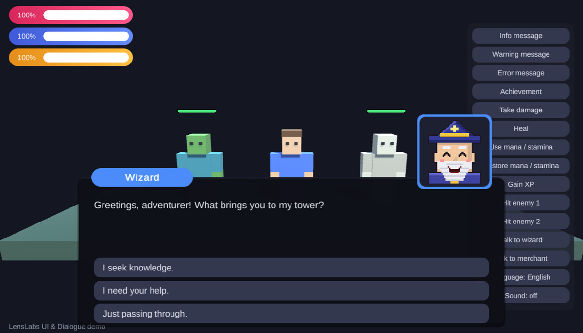 LensLabs UI & Dialogue