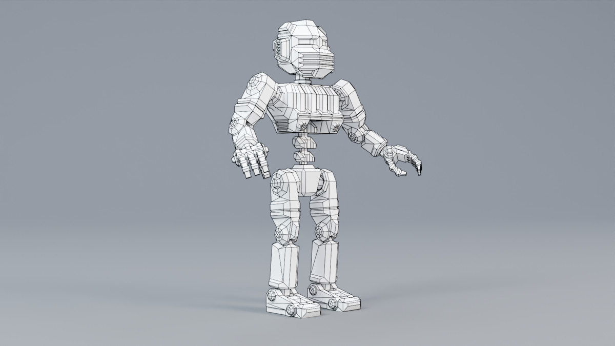 Sci-Fi Robot X-26.2 low-poly stylized