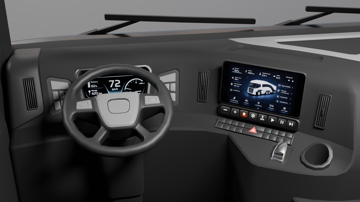EV Semi Truck Vehicle Pack – Modular Trailer, With Interior & Openable Doors