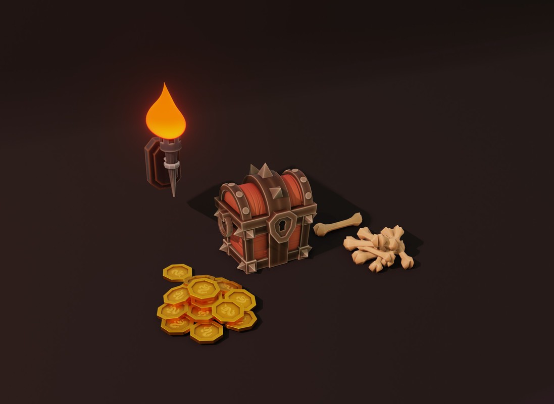 Stylized Fantasy Interiors – Low Poly 3D Props Pack (Built-in)