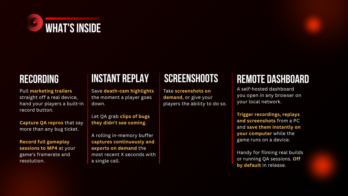 Native Screen Recorder & Instant Replay