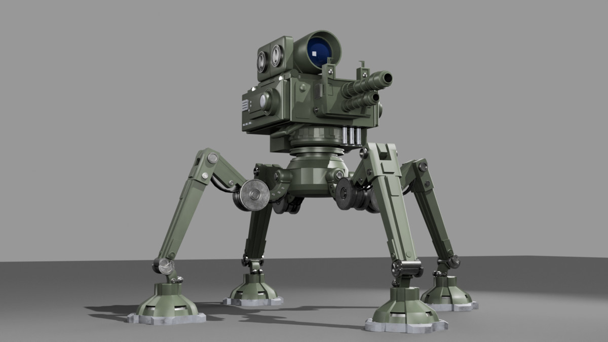 Quad-Leg Military Turret
