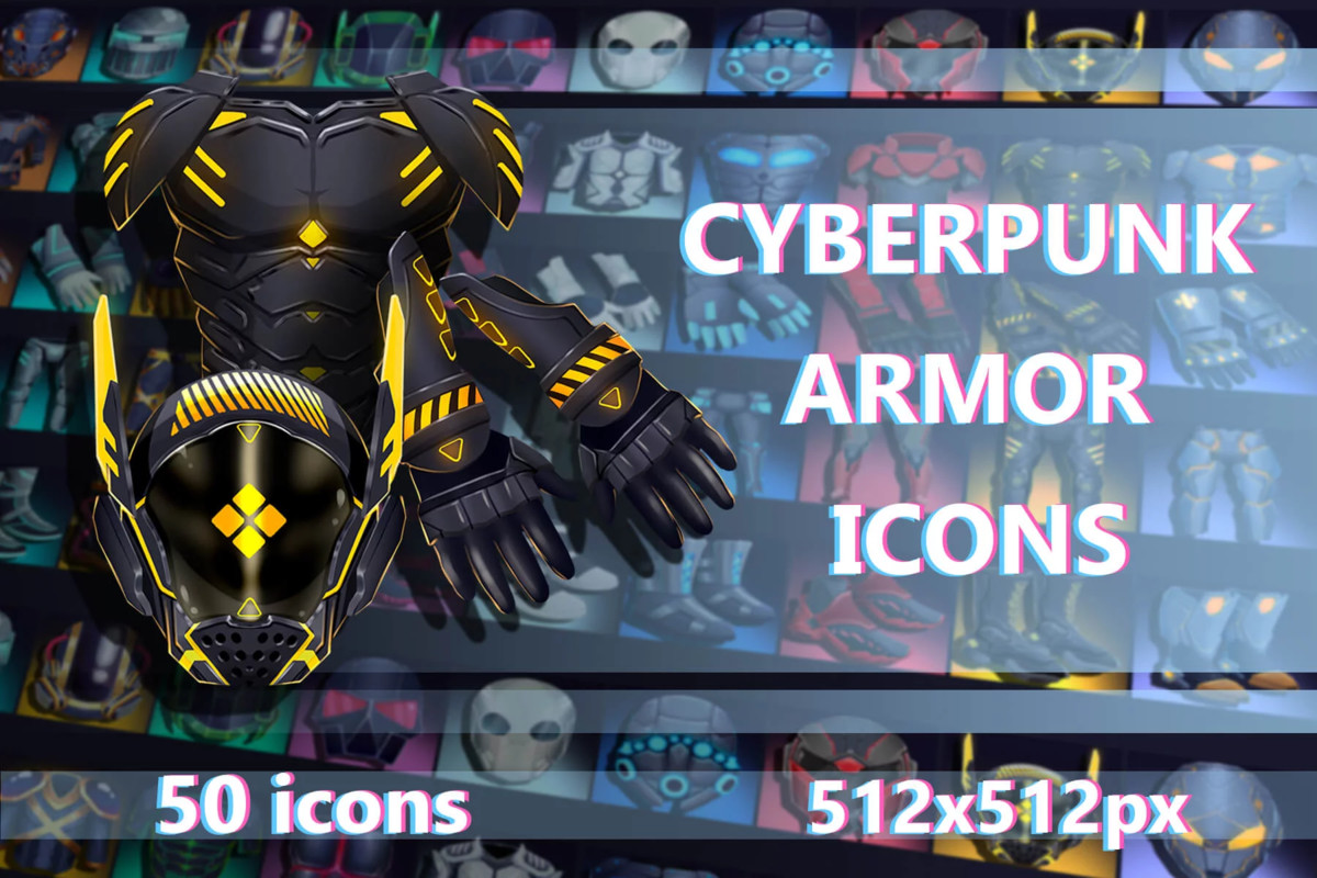 2700 Cyberpunk RPG Icons Pack